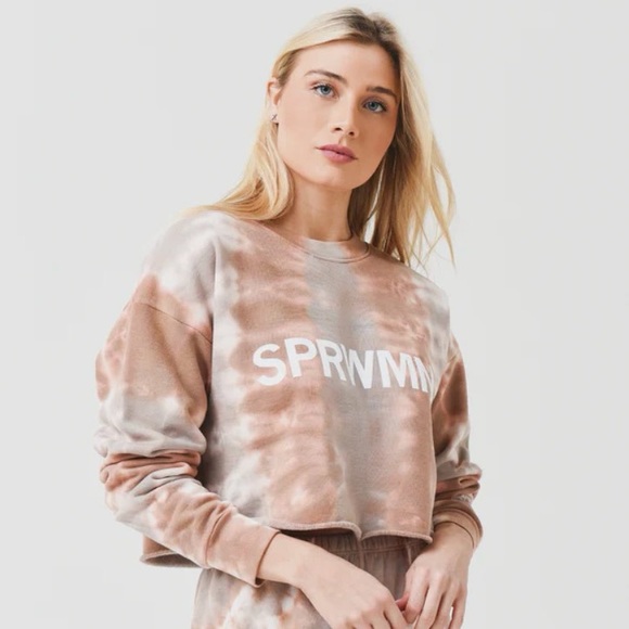 SPRWMN Cropped Logo Sweatshirt in Desert Dusk - Picture 1 of 4